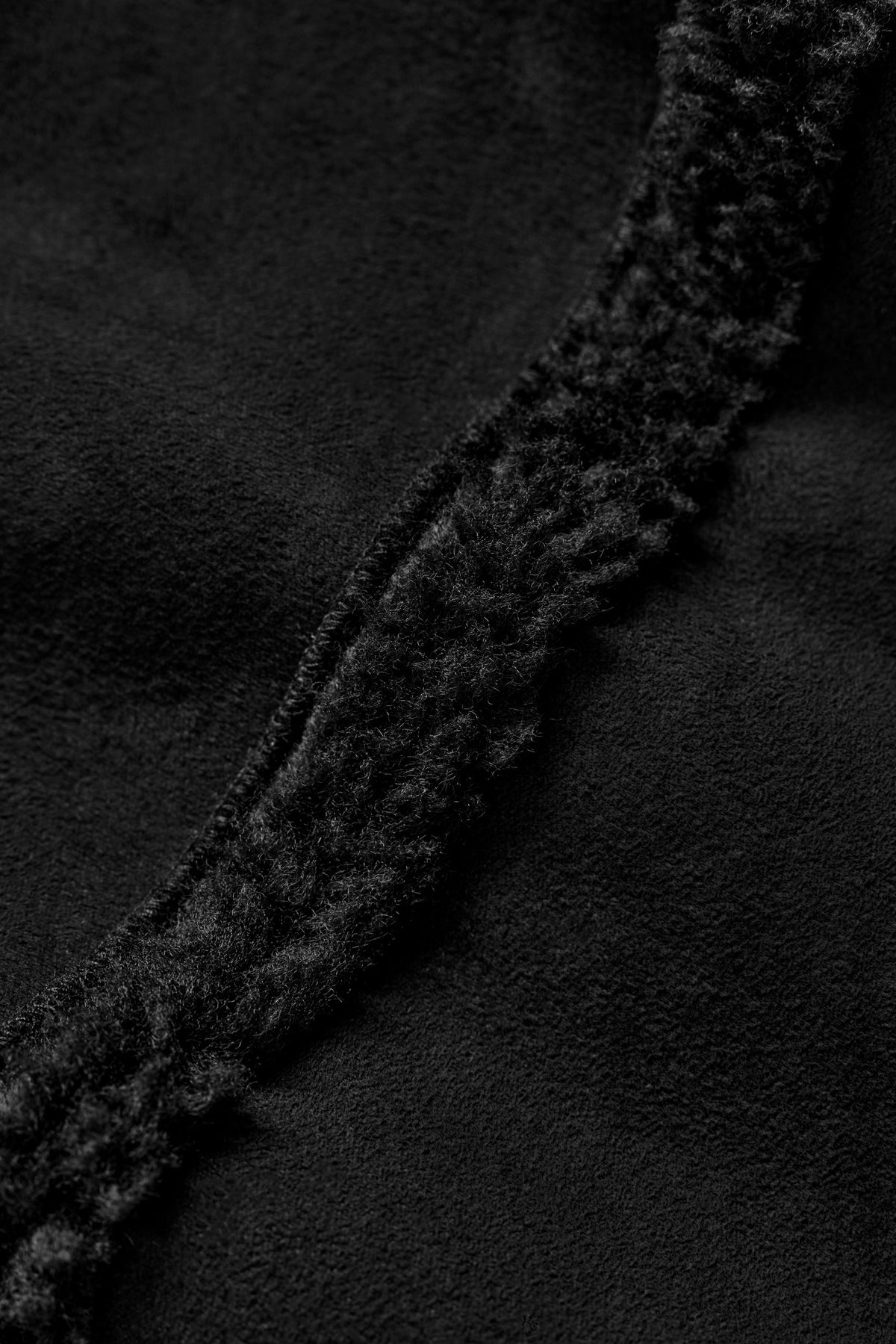 Faux Shearling Snowfall Cropped Jacket - Black